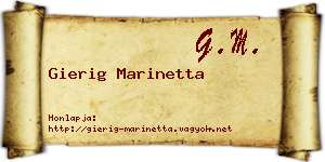 Gierig Marinetta névjegykártya